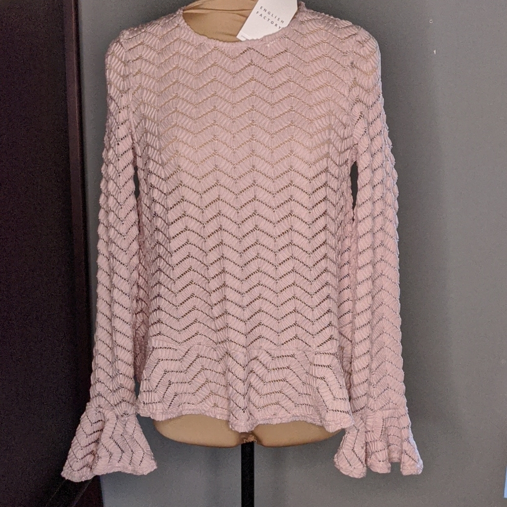 English Factory dusty pink cutout top M